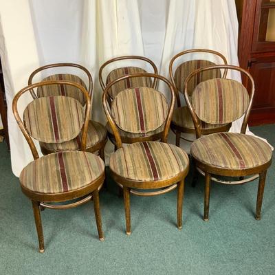 Lot 308 | Set of Six Bent Wood Bistro Chairs