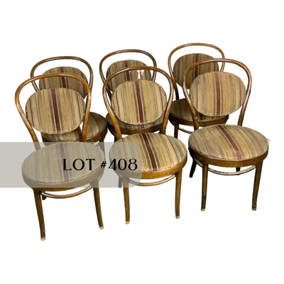 Lot 308 | Set of Six Bent Wood Bistro Chairs