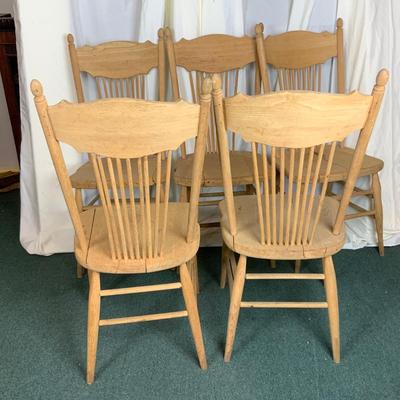Lot 409 | Five Stripped-Down Pressed-Back Chairs