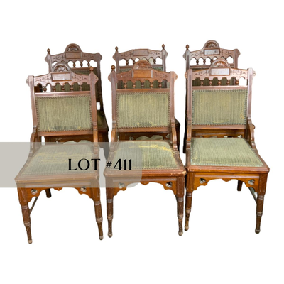 Lot 411 | Six Tudor Dining Chairs