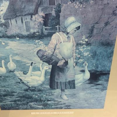 Lot 412 | Woman with Geese | Golfer Watercolor