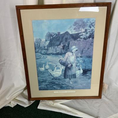 Lot 412 | Woman with Geese | Golfer Watercolor