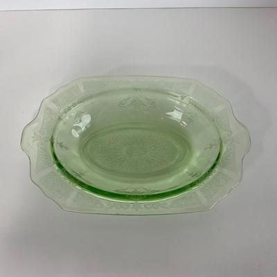 -14- URANIUM | Hocking Glass Co. Princess Pattern Vegetable Serving Bowl