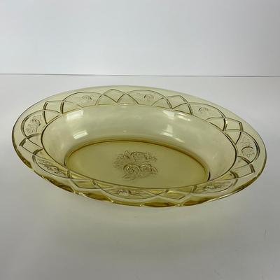 -17- GLASSWARE | Rosemary Dutch Rose Pattern Federal Glass Co. Vegetable Bowls