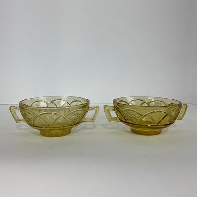 -18- GLASSWARE | Amber Rosemary Dutch Rose Federal Glass Co. Dishes