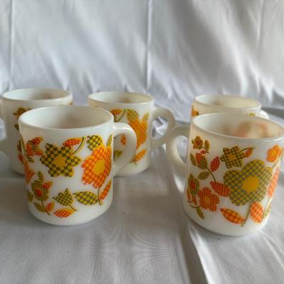 Vintage Milk Coffee Mugs Lot of 5