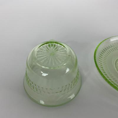 -23- URANIUM | Roulette Hocking Glass Co. Cup & Saucer