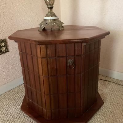 MCM Octagonal Wood Lamp Table