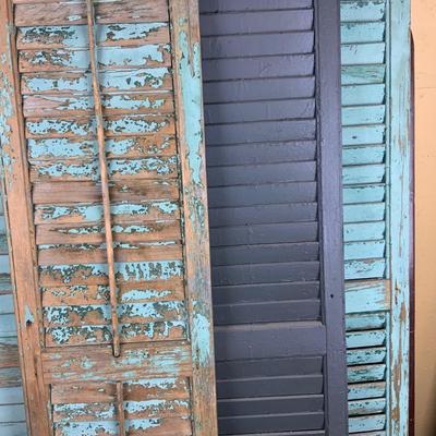 Lot 472 | Four Tall Chippy Paint Shutters