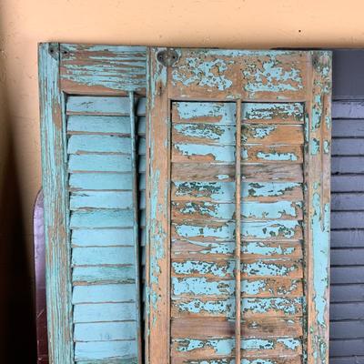 Lot 472 | Four Tall Chippy Paint Shutters