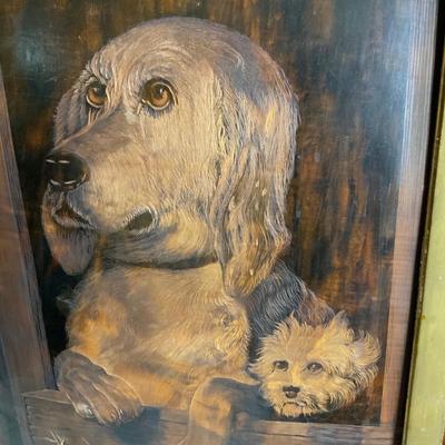 Lot 481 | Wooden Hand Carved Dog Art | Dated 1887