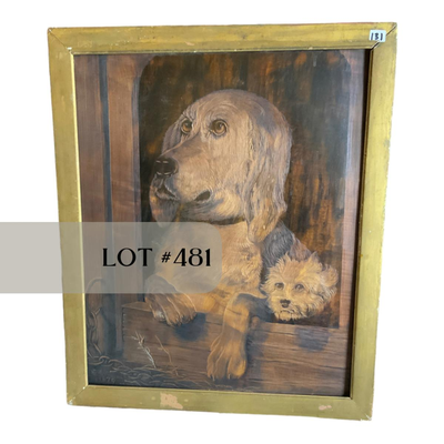 Lot 481 | Wooden Hand Carved Dog Art | Dated 1887