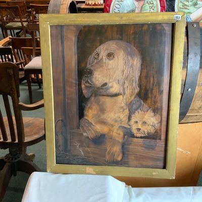 Lot 481 | Wooden Hand Carved Dog Art | Dated 1887