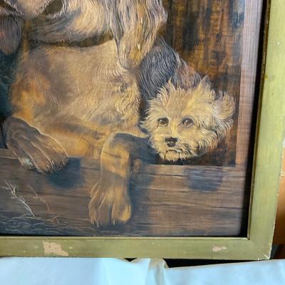 Lot 481 | Wooden Hand Carved Dog Art | Dated 1887