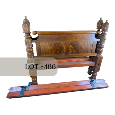 Lot 488 | Impressive Pineapple Head and Footboard | Rails