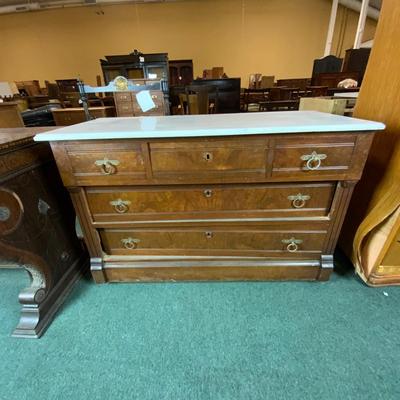 Lot 489 | 1800s Marble Top Dresser