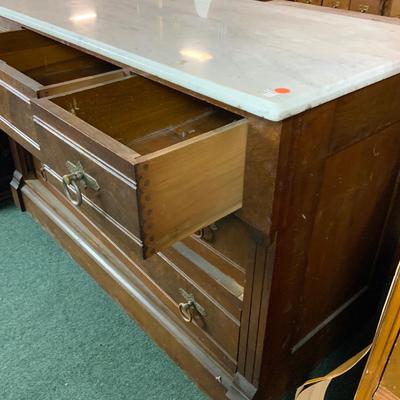 Lot 489 | 1800s Marble Top Dresser