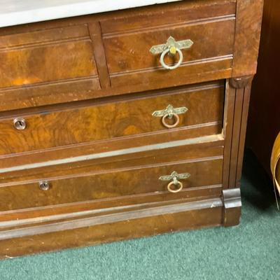 Lot 489 | 1800s Marble Top Dresser