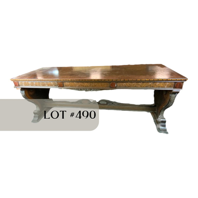 Lot 490 | Library Table | Trestle Base