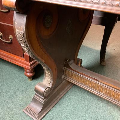 Lot 490 | Library Table | Trestle Base