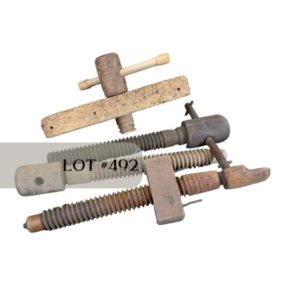 Lot 492 | Antique Wooden Vice Screws