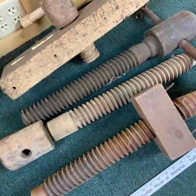 Lot 492 | Antique Wooden Vice Screws