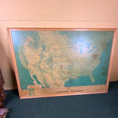 Lot 493 | Vintage Physical and Political Wall Map
