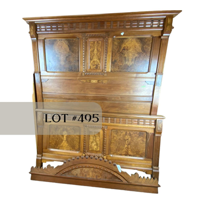 Lot 495 | Victorian Bed with Burled Walnut Panels