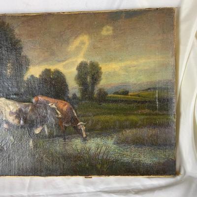 Lot 496 | Unsigned Original Oil | Cows