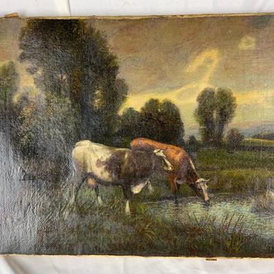 Lot 496 | Unsigned Original Oil | Cows