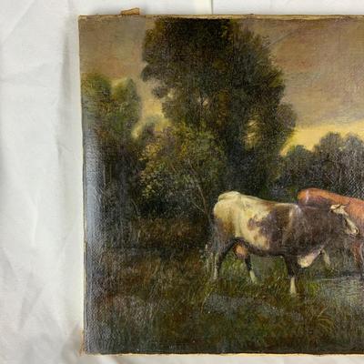 Lot 496 | Unsigned Original Oil | Cows