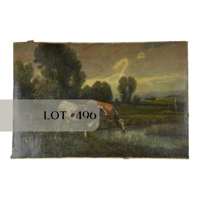 Lot 496 | Unsigned Original Oil | Cows