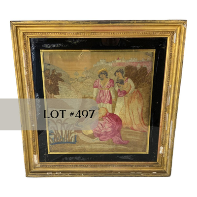 Lot 497 | Incredible Needlepoint of the Baby Moses
