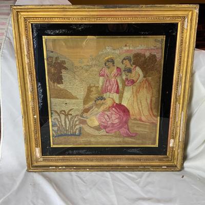 Lot 497 | Incredible Needlepoint of the Baby Moses