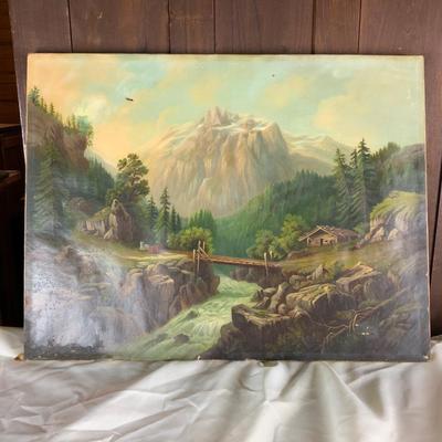 Lot 508 | Alpine Landscape Oil Painting