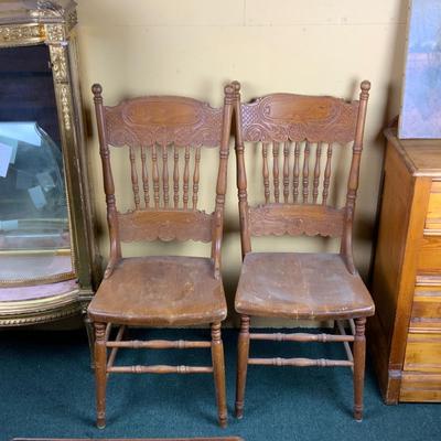 Lot 514 | Two Pressed-Back Chairs