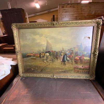 Lot 519 | Dutch Wharf Painting