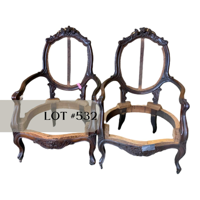 Lot 532 | Carved Rosewood Arm Chairs