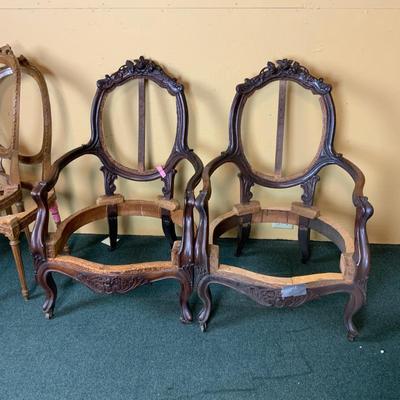Lot 532 | Carved Rosewood Arm Chairs