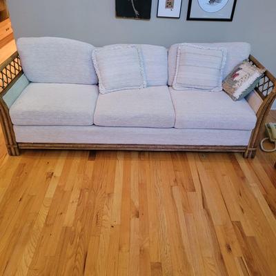 Couch with a Bamboo Frame and Accent Pillows (LR-DW)