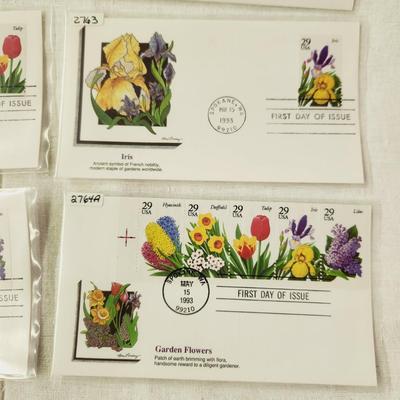 6 - FIRST DAY STAMPS - 1993 BEAUTIFUL FLOWERS