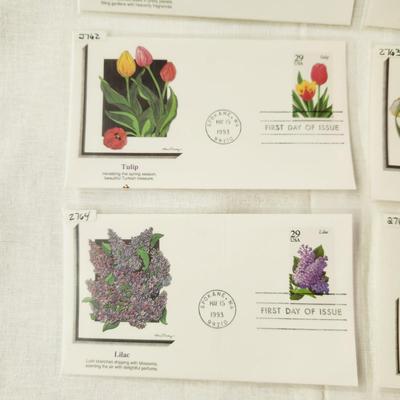 6 - FIRST DAY STAMPS - 1993 BEAUTIFUL FLOWERS