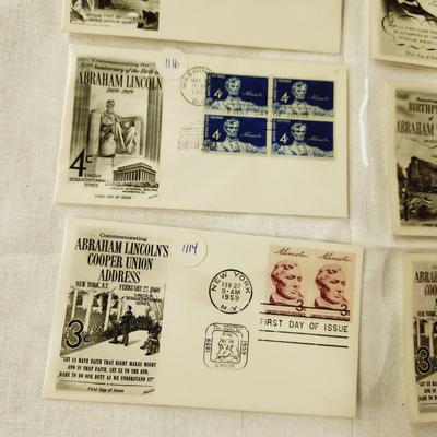 10 - FIRST DAY STAMPS - 1950s ABRAHAM LINCOLN COLLECTION