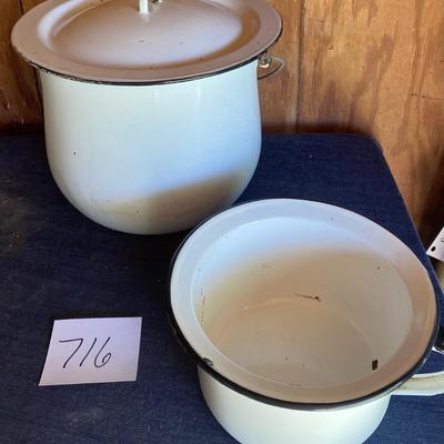 Vintage Enamel Pots