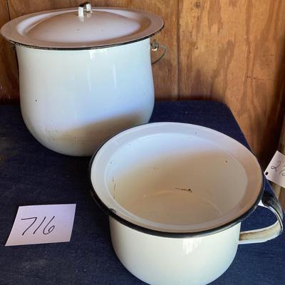 Vintage Enamel Pots