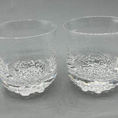 Vintage Heavy Glass Base Mid Century Whiskey Liquor Rocks Drinking Glasses