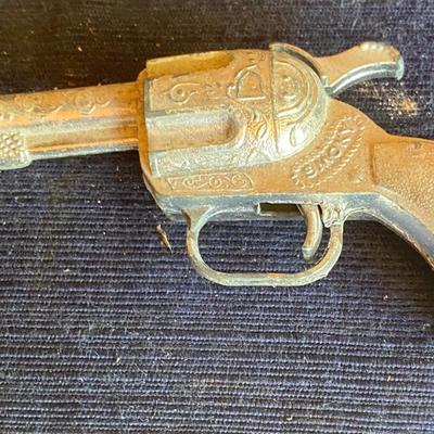 Vintage Smoky Cap Gun & Tootsie Toy Trailer