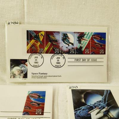 6 - FIRST DAY STAMPS - 1993 SPACE FANTASY