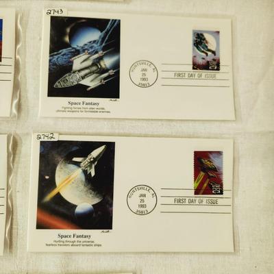 6 - FIRST DAY STAMPS - 1993 SPACE FANTASY