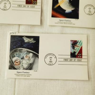 6 - FIRST DAY STAMPS - 1993 SPACE FANTASY